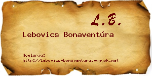 Lebovics Bonaventúra névjegykártya