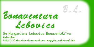 bonaventura lebovics business card